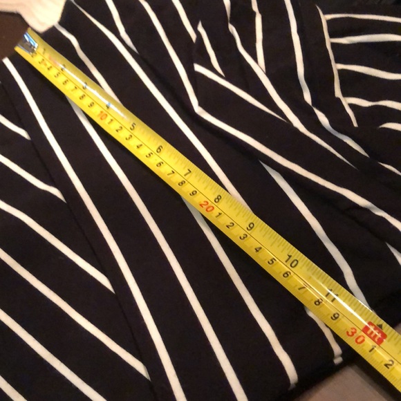 WHBM Striped V-Neck pretty collar crossover style stretchy spandex blend dress - Picture 13 of 15